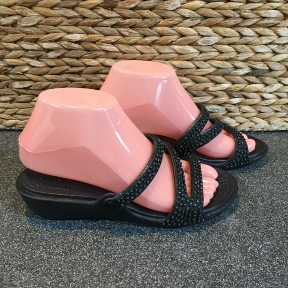 CROCS Black Studded Sandals - Picture 6 of 15